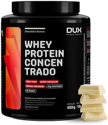 DUX HUMAN HEALTH Whey Protein Concentrado 450g Chocolate Branco –...