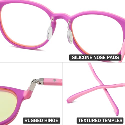 Image of Kids Blue Light Blocking Glasses Boys Girls 360 Hinges Spin Silicone Frame CR39 Lens Computer Gaming Eyewear