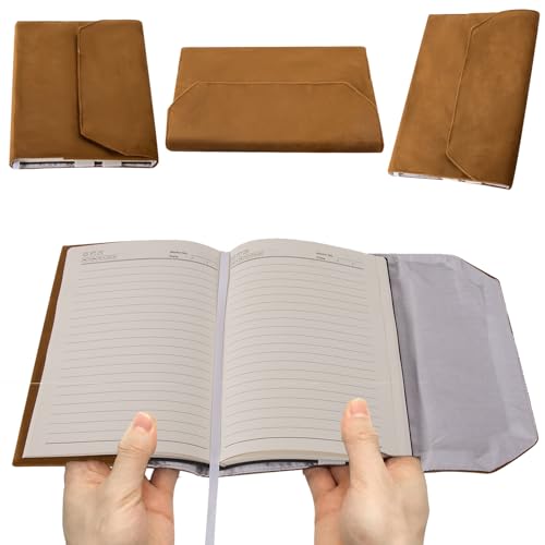 Buchhülle,Samt Buchumschläge für Buchliebhaber,Wiederverwendbarer Buchschutz Für Taschenbücher Notizbuchumschläge Mit Stifttaschen (Braun, S)