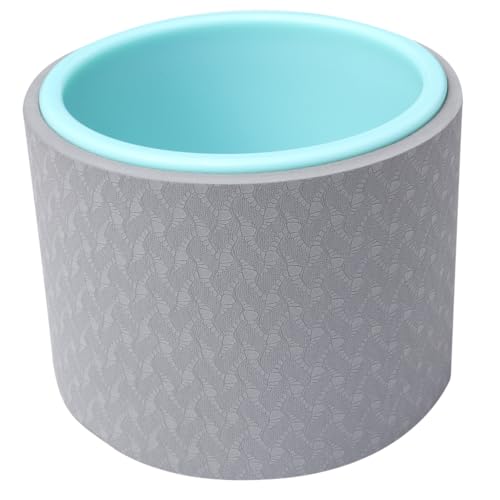 EXCEART ヨガホイール 背中ストレッチ用 脚 腕 胸筋トレーニング ピラティスリング ウエストシェイプ ヨガ補助ローラー グレー ブルー