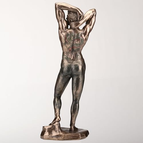 Escultura Hombre Tatuado en Pose Pinup en Bronce miniatura 3