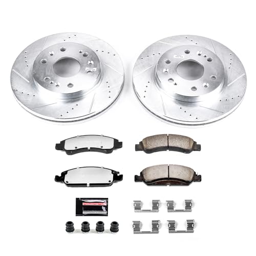 Power Stop K2069-36 Front Truck & Tow Drilled and Slotted Rotors and Z36 Carbon-Fiber Ceramic Brake Pads Brake Kit For Cadillac Escalade Chevy Silverado 1500 Tahoe GMC Sierra 1500 Yukon - Image 3