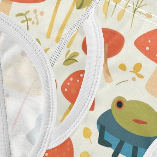 KLL Cute Frogs and Safari Mushrooms Smoke Toddler Boys' Comfort Underwear Breathable Children Undies 5