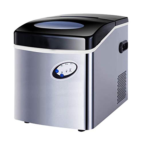 Fabricadora de Hielo de Acero Inoxidable para Encimera, Hace Cubos de Hielo en 6 Minutos, Capacidad de 66 lb por 24 Horas, Tanque de 5 L