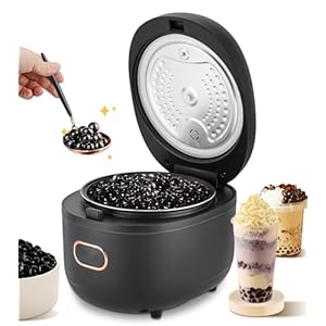 YJINGRUI Boba Cooker Boba Pot 5L Automatic Pearl Tapioca Cooker for Boba Tea & Bubble Tea & Milk Tea Touchscreen 110V