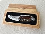 Laguiole En Aubrac Sommelier Waiter's Corkscrew, Grapevine Wood Handle, Wine Opener With Foil Cutter & Bottle Opener, Stainless Steel Brushed Bolsters