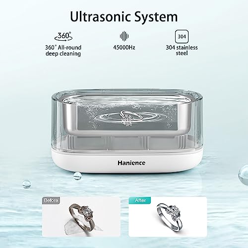 Ultrasonic-Cleaner-Hanience-17OZ-500ML-Portable-Jewelry-Cleaner-Machine-with-10-Digital-Timer-and-Degas-Mode-45kHZ-Sonic-Cleaner-for-Ring-Eyeglasses-Watch-Gold-Silver-and-Denture