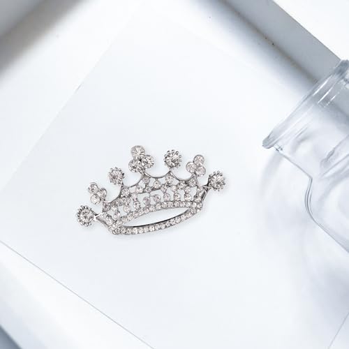 Image of GBAHFY Crystal Rhinestone Princess Queen Crown Brooch Pin for Women - Tiara for Wedding Party Banquet Birthday