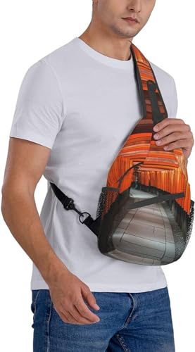 Fushimi Inari Taisha-Rucksack, Reisetasche, lässige Brusttasche, Wandern, Tagesrucksack, Crossbody-Tasche für Männer und Frauen, Siehe Abbildung, One size