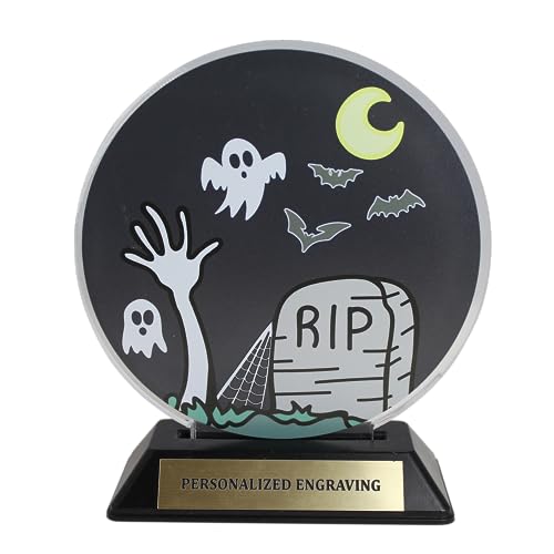 Trophy Outlet Halloween Headstone and Spooky Ghost Acrylic Award Trophy