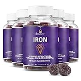 BeLive Iron Gummies - Multivitamin Iron Supplement with Vitamin C, A, B & Zinc, Supports Blood Oxyge