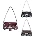 Imagen de [Psdndeww] Bolsos de hombro con tachuelas para mujeres de cuero PU 90S punk bolsa de mano casual bolso de mano bajo la axila para uso diario