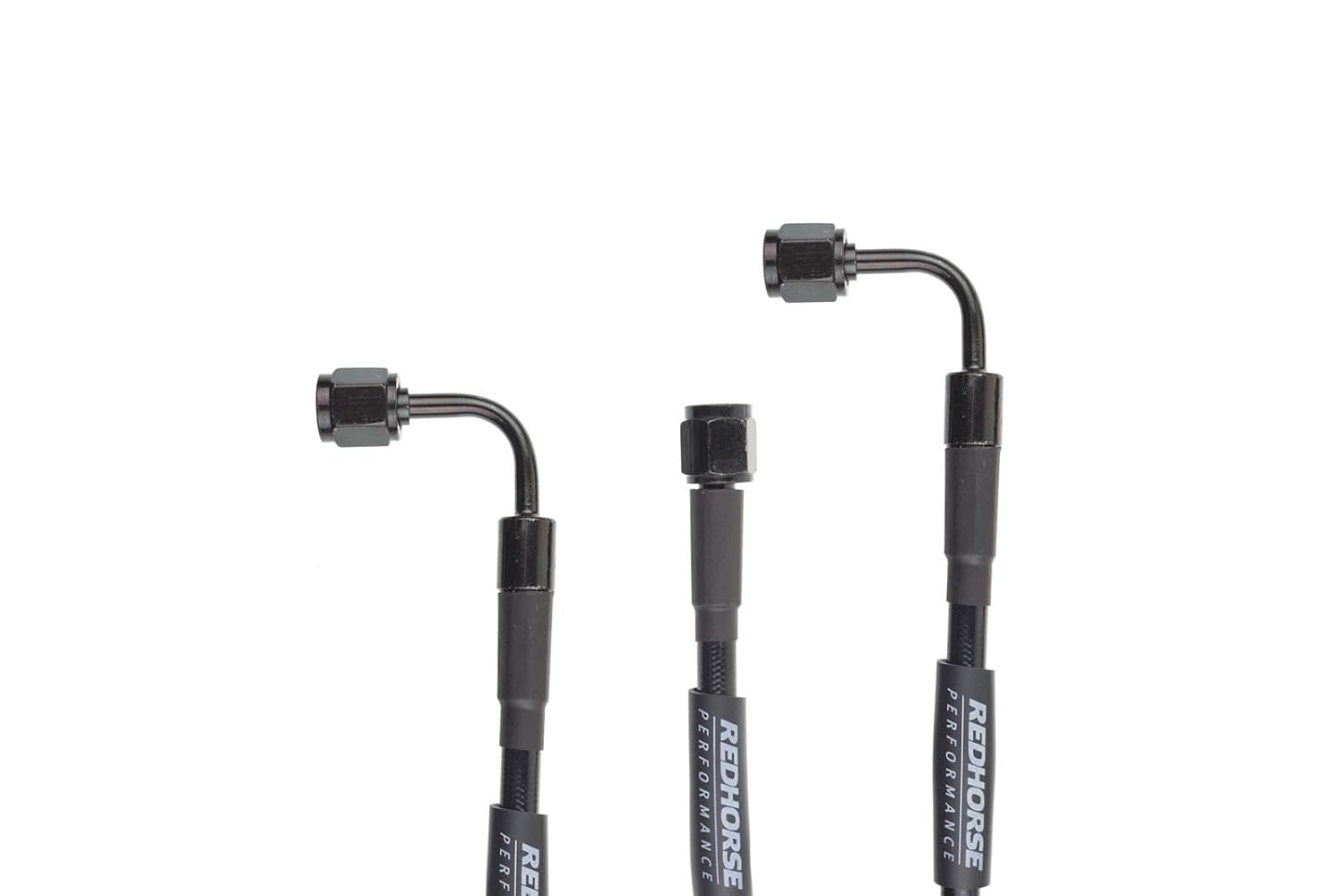 Red Horse Performance 3392-04-24 Straight -4 To 90 Degree -4 24" Pre-Assembled Brake Line-Black