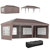Outsunny Carpa Plegable 6x3 m, Pop-up, con 4 Laterales Desmontables,...