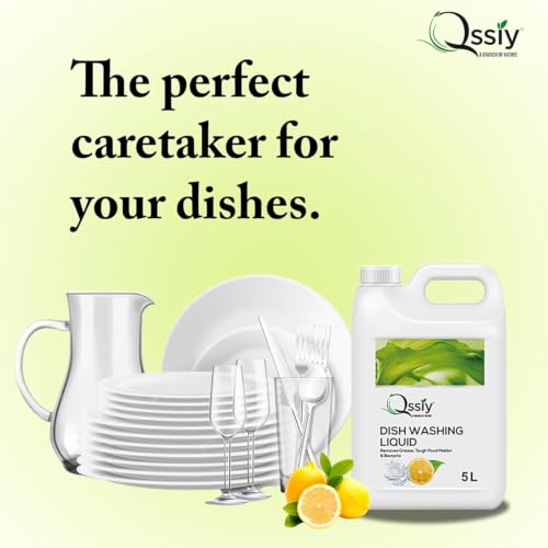 Image of Qssiy Green Apple Dishwash Gel, Tough on Grease, Gentle on Hands, Bulk Refill, 10L Can