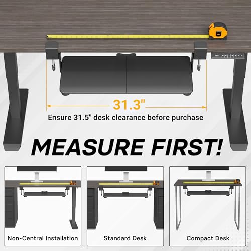 Image of BONTEC Under Desk Keyboard Tray, Pull-Out Keyboard & Mouse Platform