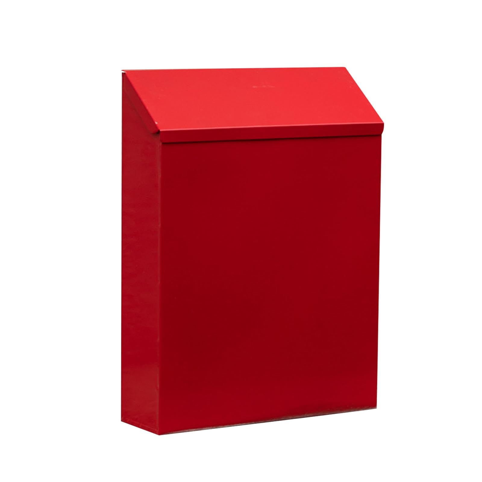 Wall Mounted Mailbox Modern Newspaper Holder Box for Front Door Outdoor Red-image-8
