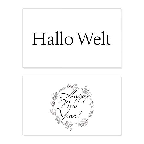 Tarjeta de Año Nuevo alemán Hello World con mensaje conmemorativo