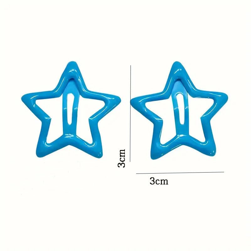 10 piece mini colored five pointed star hair clips, bangs clips (color random) image 3