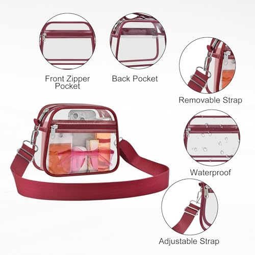 Image of USPECLARE Clear Bag for Stadium Events Clear Sports Fan Handbags Purses