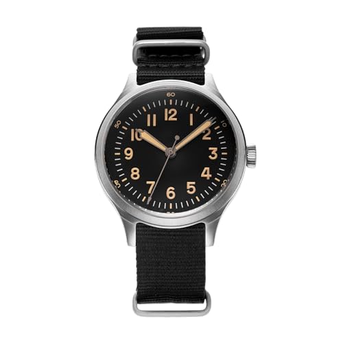 PRAESIDUS A-2 Origin�t�B�[���h�~���^���[�E�H�b�` �����Y 40mm�X�e�����X�X�`�[���P�[�X�A�u���b�N�t�@�u���b�N�܂��̓N���V�b�N���U�[�X�g���b�v�A�~���^���[�����p�ɐ݌v���ꂽ��v�Ȏ��v�B, �u���b�N�_�C���� �x�[�W�� ���� | �u���b�N