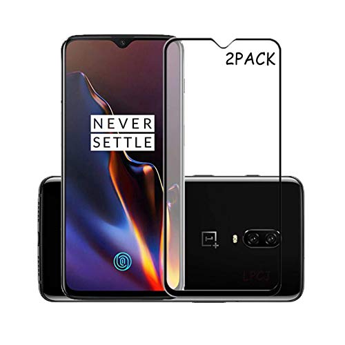 LPCJ [2-Pack Protector Pantalla One Plus 6T, Cristal Templado One Plus 6T, Vidrio Templado con [9H Dureza] [Alta Definicion] [Sin Burbujas ]para One Plus 6T
