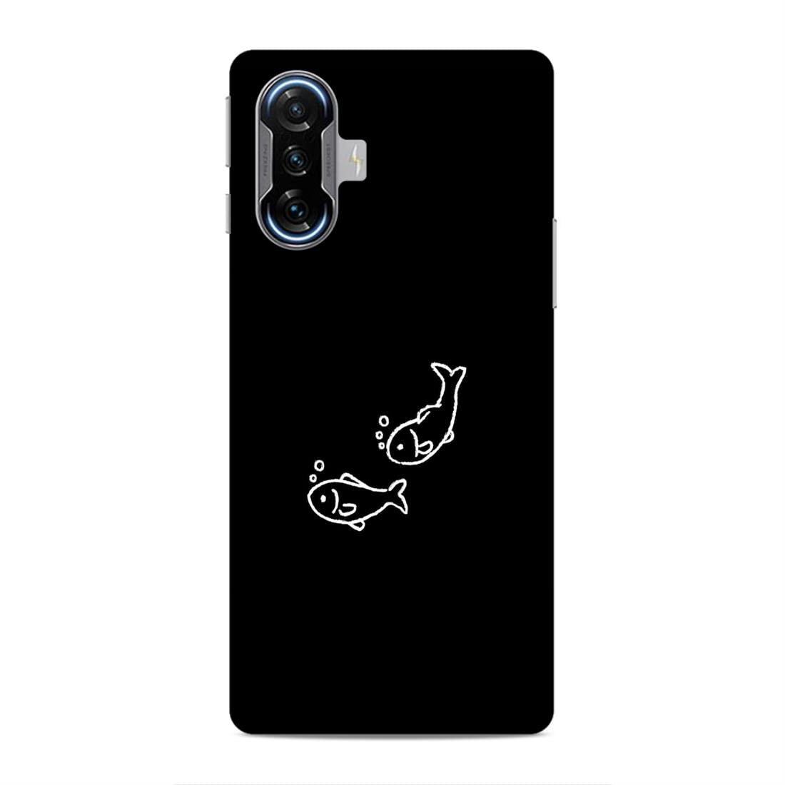 LETAPS® Printed Mobile Back Hard Case Cover for Xiaomi Poco F3 GT | Water, Fishes, Ocean, Black Lover-6389