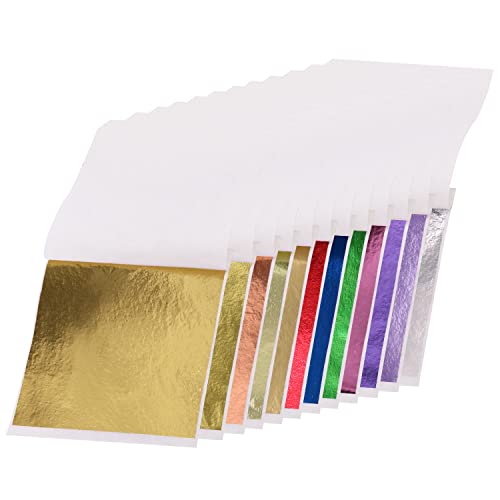 600 Sheets Gold Leaf Foil Paper, 12 Colors Imitation Gold Leaf for Arts and Crafts Nail Art, Slime, Painting, Home Decoration,Wall - Image 2