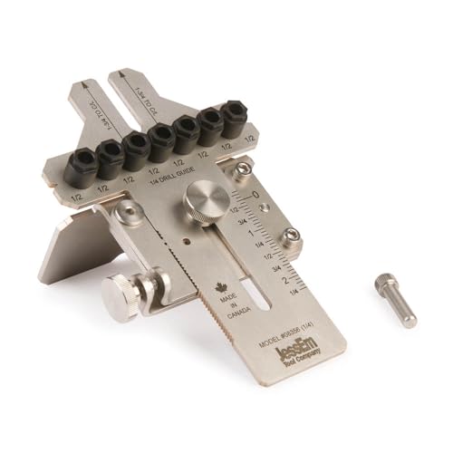 Image of JessEm 08356 1 /4 inch Stainless Steel Dowelling Jig with Angle Guide Precision Woodworking Joinery Tool for Edge, Face, and Corner Dowels