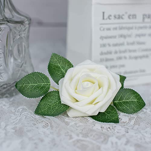 Image of Cotton Artificial Real Touch Faux Flower For Vases, Height 9 Inch Length 4 Inch, White Color, 25 Pcs, Home Decorations (White)