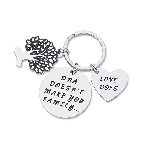 Step Dad Mom Gifts for Stepmother Stepfather Birthday Keychain from Daughter Son