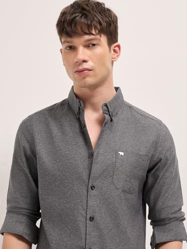 Image of THE BEAR HOUSE Men's Blue Slim Fit Cotton Checkered Shirt