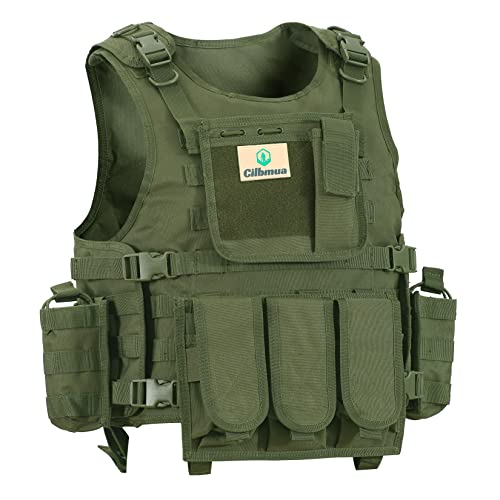 Cilbmua Outdoor Tactical Vest - Paintball Airsoft Vest for Men Adjustable Fit Adult