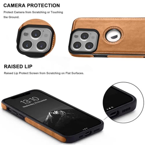 Image of KARWAN️ Genuine Leather Finish iPhone 16 Pro Max Back Cover Case |Shockproof Design |Raised Edges for Camera & Screen Protection |Super Soft - Touch |Leather Case for iPhone 16 Pro Max - Brown