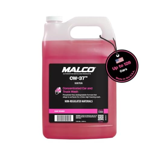 Malco CW-37 Premium Car Wash Concentrate - High Foaming Car & Truck Wash Soap/Removes Road Film, Salt, Dust & Dirt from Your Vehicle/1 Gallon (105701)