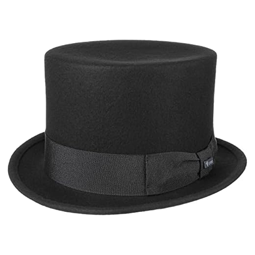 Lipodo Zylinder Filzhut schwarz Damen und Herren - Wollfilzhut Made in Italy - Hochzeitshut mit Ripsband - Hut Sommer/Winter - Zylinderhut aus Filz schwarz XL (60-61 cm)