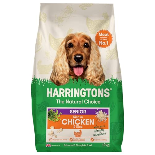 Harringtons Complete Dry Senior Dog Food Chicken & Rice 12kg - Made with All Natural Ingredients (Packaging may vary)