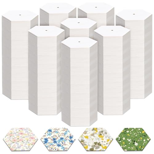 Neworkg 2400 PCS 1 Inch White Hexagon Piecing Paper Templates Quilting Templates Accessories for DIY Patchwork Crafts and Sewing Supplies