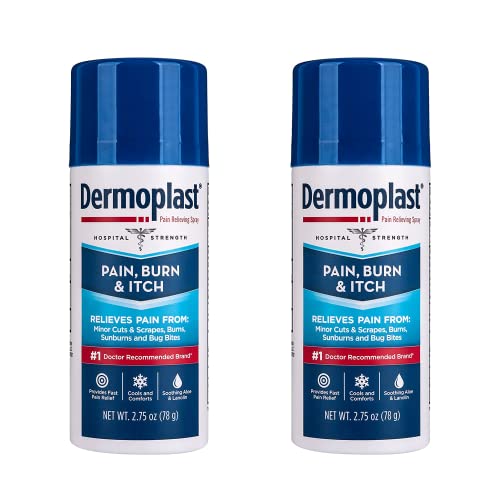 Image of Dermoplast Pain, Burn & Itch Relief Spray for Minor Cuts, Burns and Bug Bites, 2.75 Oz, Pack of 2 (Packaging May Vary)