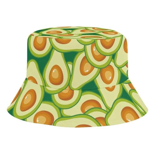 Healthy Food AvocadoChildren's Bucket Hat for Boys and Girls, Breathable Summer Beach Hat54cm