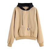 ♥ Sudadera pullover con capucha con cordón, forro suave que abriga mucho, ajueste suelto. Tiene colores múltiples opcionales para satisfacer diferentes preferencias.