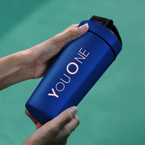 Image of YOUONE Stainless Steel Shaker Bottles For Gym - 100% Leakproof Guarantee, Ideal For Protein, Pre Workout, Bcaas & Water Bpa Free Material (Red) (Blue)