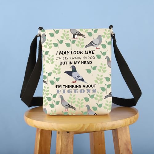 BDPWSS Pigeon Gifts Funny Pigeon Lover Gift Pigeon Themed Crossbody Bag Pigeons Bird Lover Owner Gift Ornithology Gift3