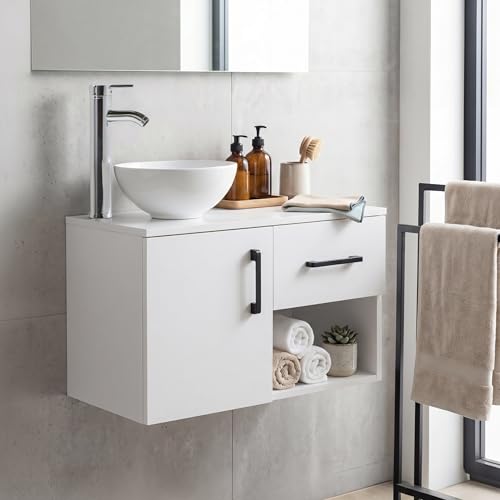 El Mejor Listado de Juegos de lavabo y WC - los más vendidos. 48 Kingshouse Mueble para Baño Gabinete Organizador con Llave Monomando Lavabo Color Blanco