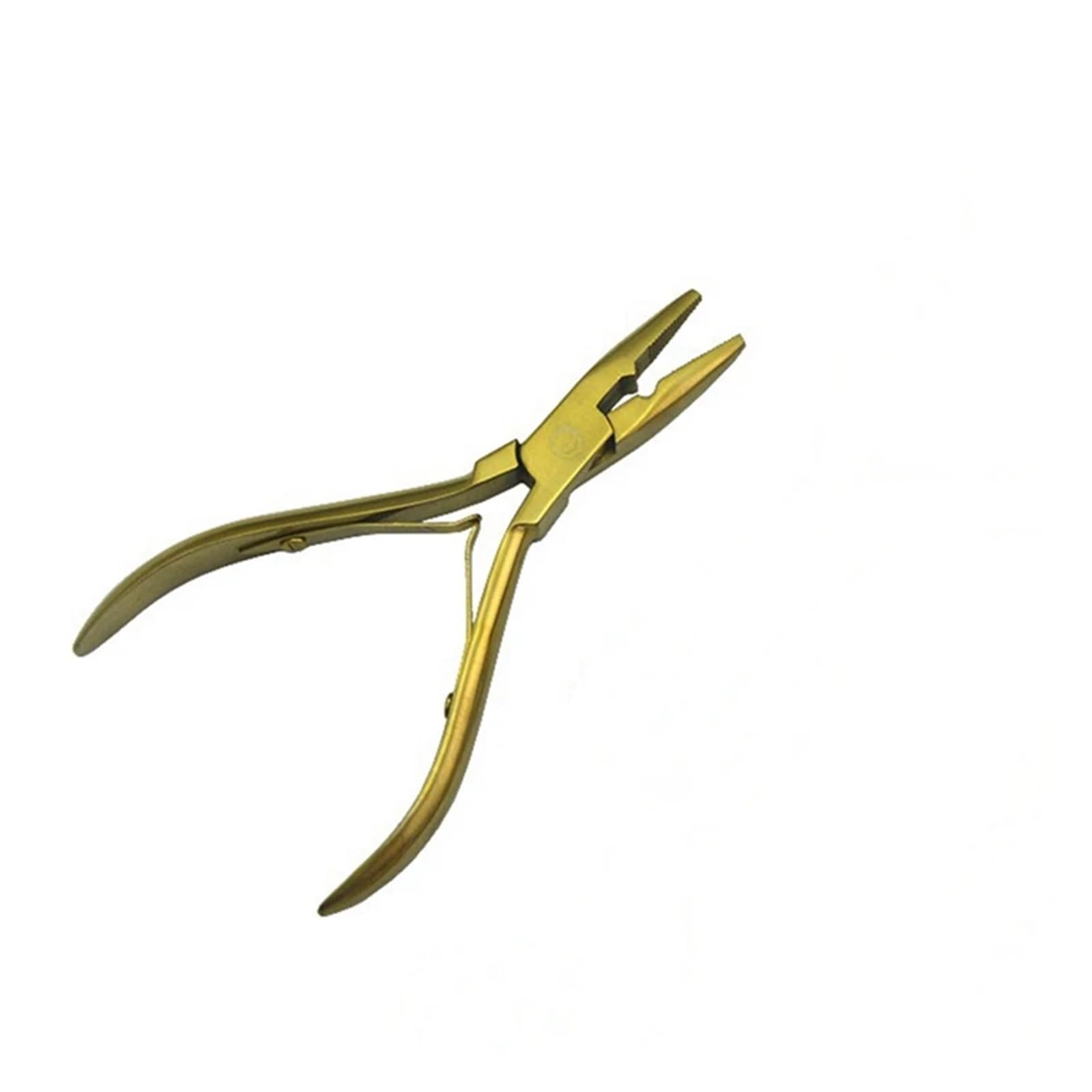 Lizhayg Gold Hair Extension Pliers 1 Pc 5 Inch Silver Stainless Steel Clamp Hair Extension Plier With Hole Keratin Hair Extensions Ring Removal Tools(Gold)