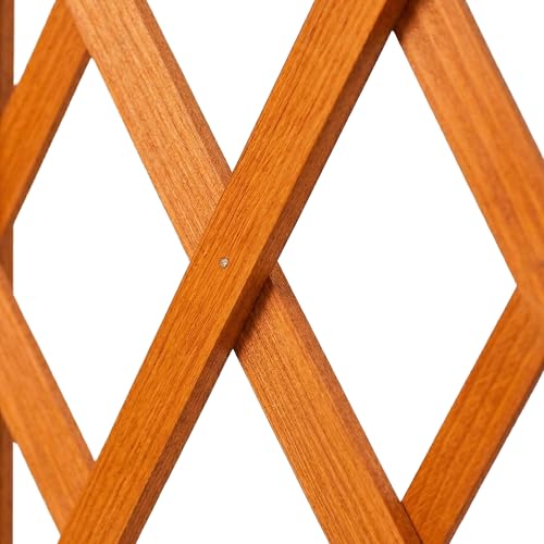 Relaxdays Rankgitter ausziehbar, 3er Set, 310x90 cm, Holz, Wandmontage, Rankhilfe Kletterpflanzen, Holzgitter, orange