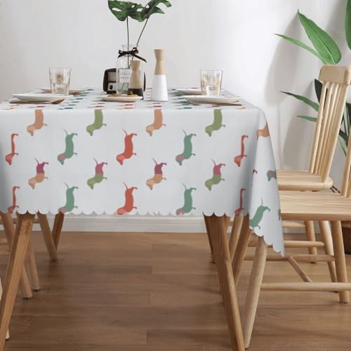 Nappe rectangulaire teckel imprimée pour table de buffet et dîner - 4