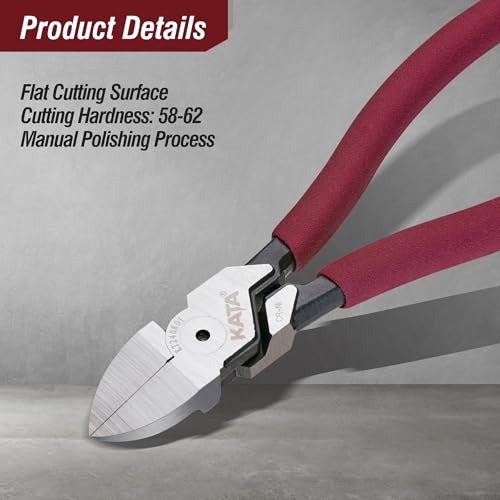 Image of KATA Side Cutters Pliers for Wire: 6 Inch Sharp Flush Cutter Clean Cut Wire Cutter for Crafting - Wire Snips for Copper Electronics Floral Jewelry Models - Electricians DIY Projects