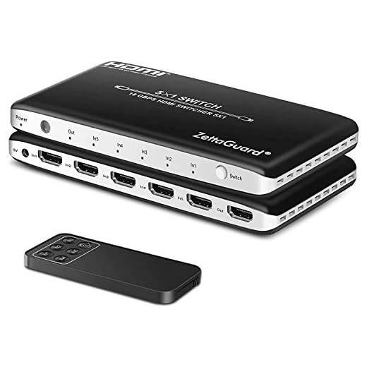 Zettaguard 4K 60Hz 5 Port 5 x 1 HDMI Switch with IR Remote Control HDMI 2.0 Switcher Support 18Gbps 4K x 2K 3D HDCP 2.2 HDMI Splitter Hub Port Switches for PS4 Xbox Apple TV Fire Stick Blu-Ray Player