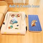 Inflatable Toddler Travel Bed- Portable Travel Toddler Air Bed for Kids Camping Air Mattress Racecar Toddler Bed with Sides Blow Up Mattress Sleeping Pad for Camping Car Travel Sleeping(Blue1) - Image 5
